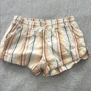 Billabong Striped Shorts - Cream, Orange, Blue